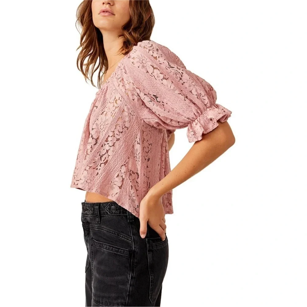 NWOT Free People Women's Stacey Convertible Lace Crop Top